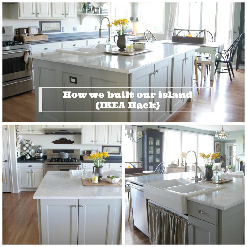 DIY Craft Station or Kitchen Island made from a kitchen cabinet