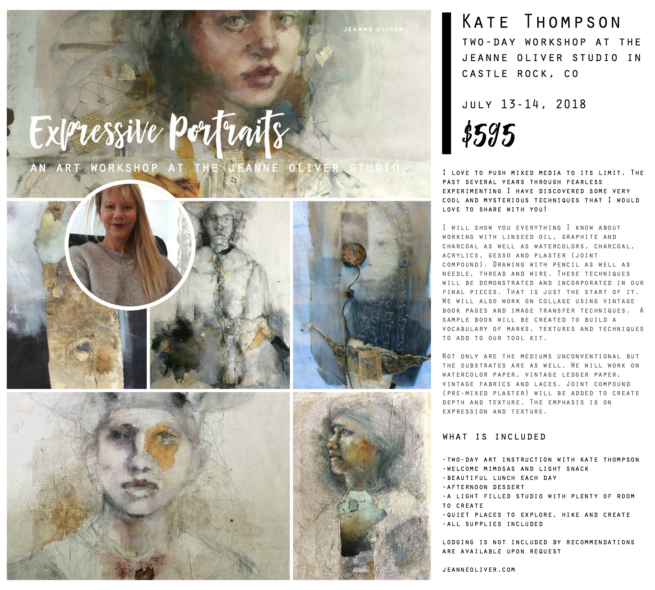 Kate Thompson Expressive Portraits | Jeanne Oliver Studio 2018