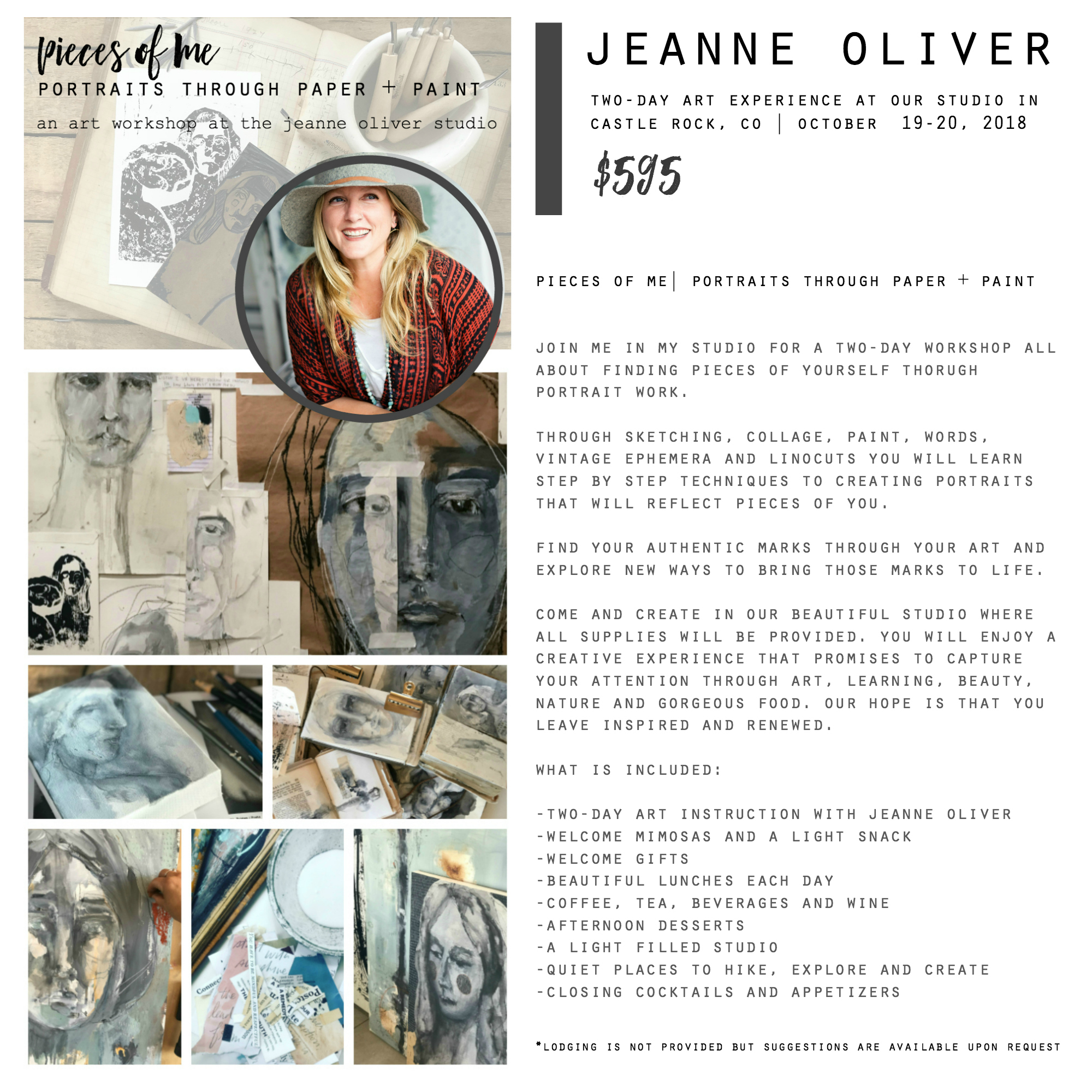 Pieces of Me Portrait Workshop | Jeanne Oliver Studio