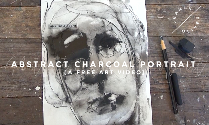 abstract charcoal portraits