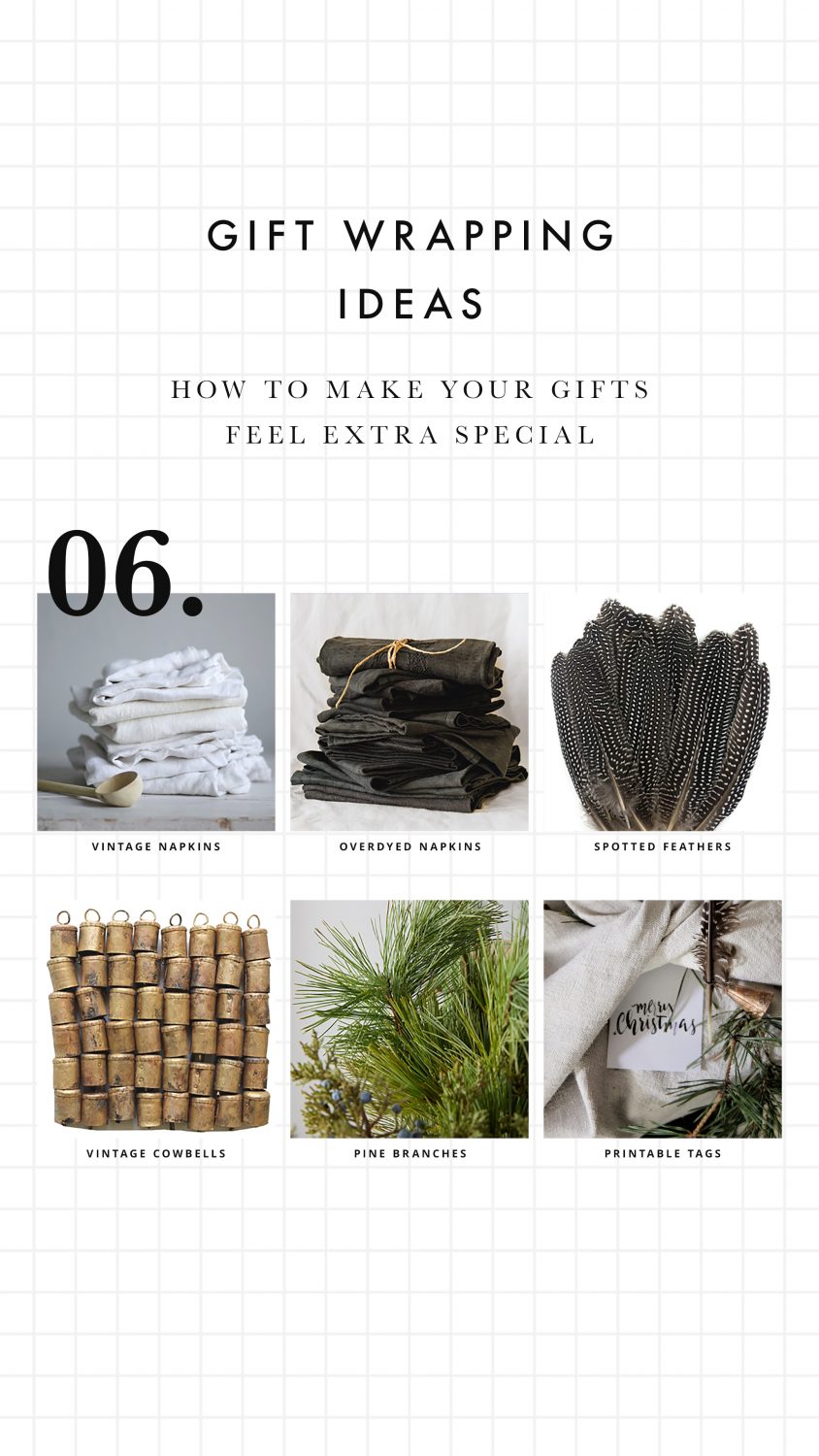 Wrapping Up Your Gifts | French Linen, Feathers, Moroccan Bells and Pine
