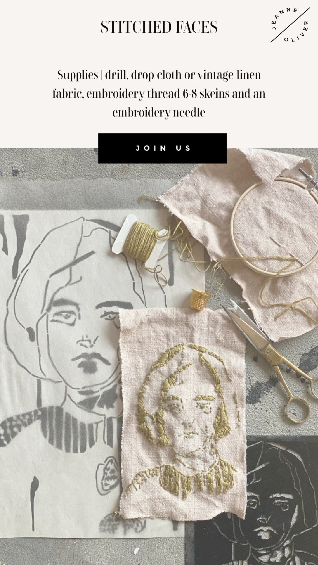 Stitched Faces | Free Tutorials over on the JO Creative Community