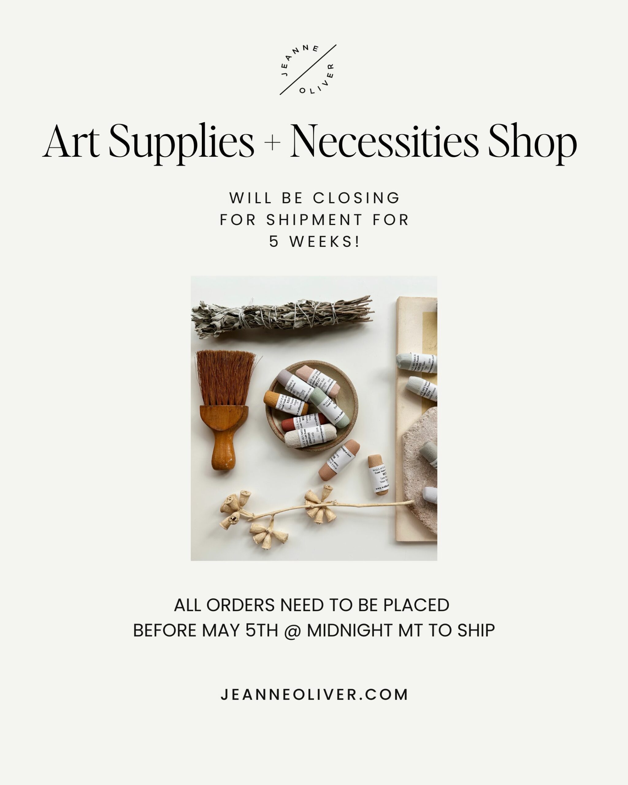 Art Supplies + Necessities Online Shop | Closing for 5 Weeks!